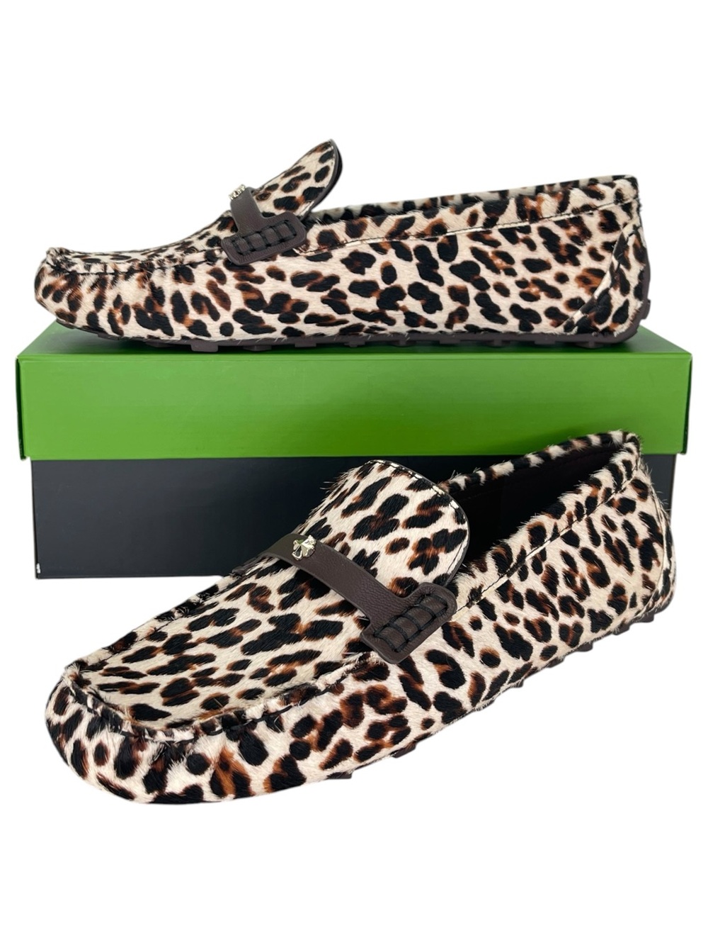 Kate Spade Flower Stud Dyed Cow Hair Womens Flat Moccasins Size 7.5M
